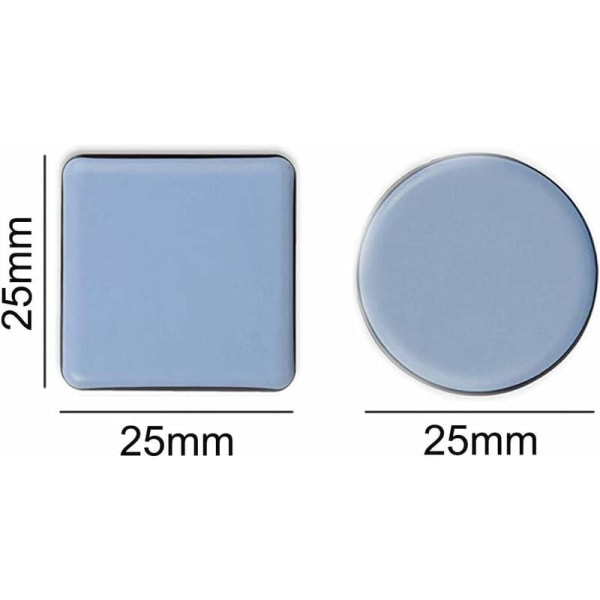 Sklisikre matter for møbler, bord og stolben (8 STK runde 25mm 8STK firkantede 25*25mm),