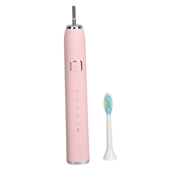 Smart elektrisk tannbørste 5 moduser IPX7 vanntett 1200mAh ladebase reisehode rosa