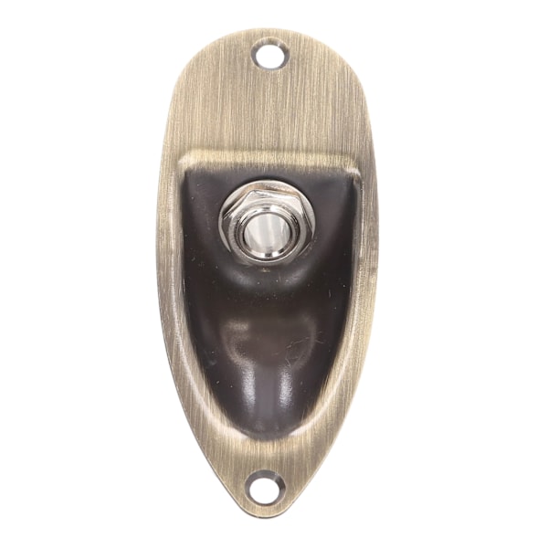 Gitarr Input Output Jack Socket Plate Båtstil Elektrisk Gitarr Ersättningsdelar Bronsfärg 6.35mm GT47 Beige Plugghål