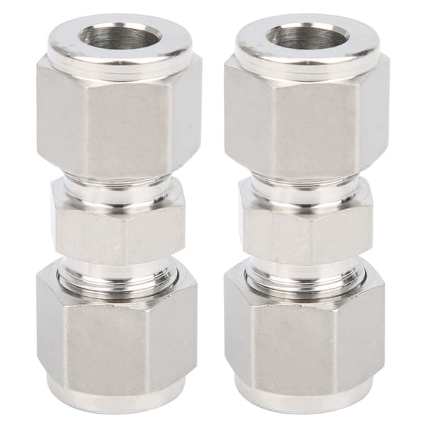 316 rustfrit stål dobbeltmuffe røradapter lige kompressionsfitting 2 STK 10 mm