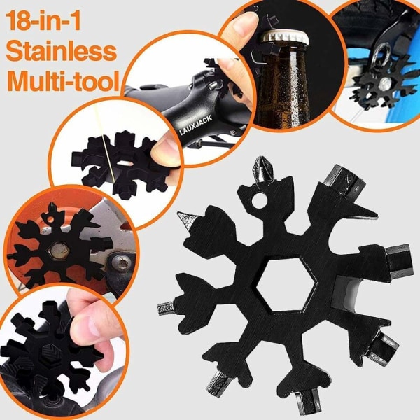Snowflake Multi-Tool 18-i-1 Snowflake-skrutrekker Allmektig verktøy Rustfritt stål håndholdt flaskeåpner Julegave f