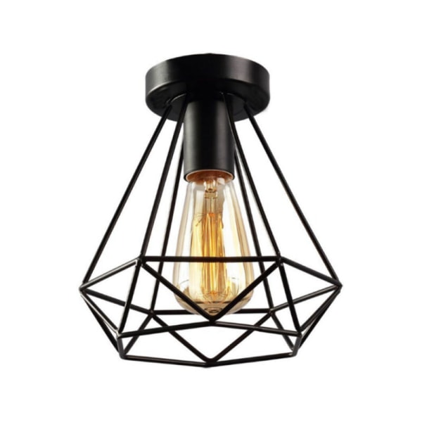 Retro industrielt metalljern diamantbur taklys, lysekrone pendant lysarmatur for gang, inngangsparti, midtgang, porc