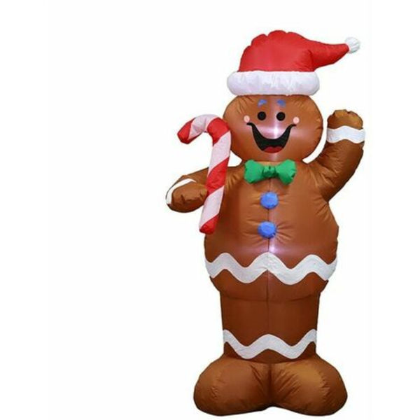 Julträdgårdsdekoration Självuppblåsbar pepparkaksman med godisrör Perfekt dekoration LYCXAMES