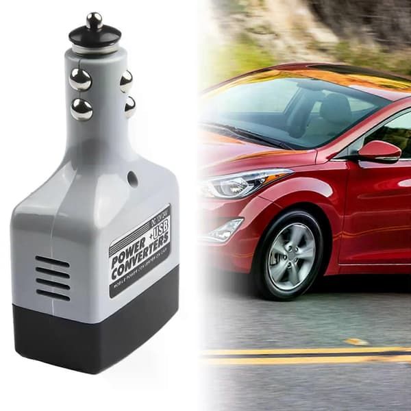 1 STK Bærbar billader 12V/24V til 220V DC til AC bilstrømomformeradapter Inverterplugguttak Lader Bilelektronikk