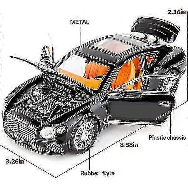 1/24 Bentley Continental Gt Modelbil Legering Trykstøbt Legetøjsbil Samlerobjekt Træk Tilbage Legetøjskøretøj Med Lyd Og Lys Dør Kan Åbnes