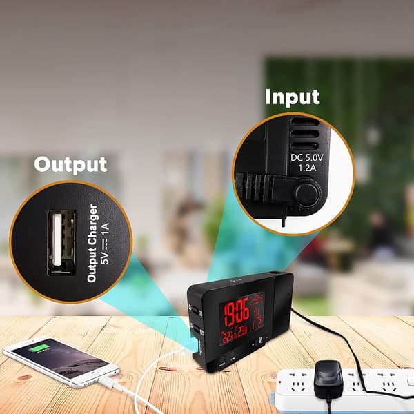 [HT]Projektionsväckarklocka Digital klockprojektor med inomhus/utomhus