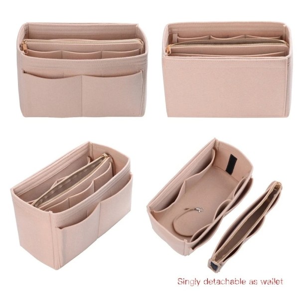 Indsæt taske i filt Makeup Organizer BEIGE 30*16*16CM 30*16*16CM