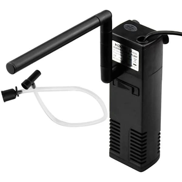 Internt filter til akvarium 3 W/4 W 20L-60L Justerbart internt filter med filtersvamper, enkel bruk og vedlikehold