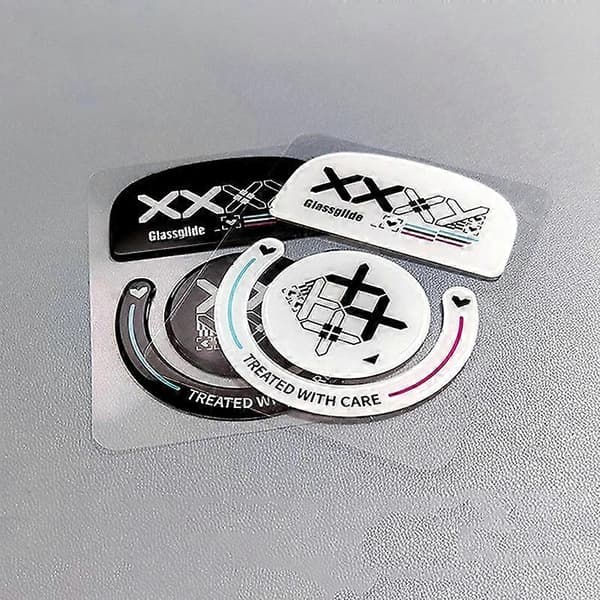 For Logitech GPW Glass Mouse Feet Stickers Anti-Slip Mouse Glide Skates Printed White