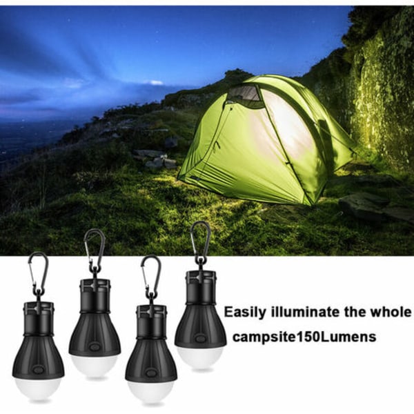 LED-tältlyktalampa, nödljus, batteridriven vattentät bärbar glödlampa för vandring, fiske, camping, hembil