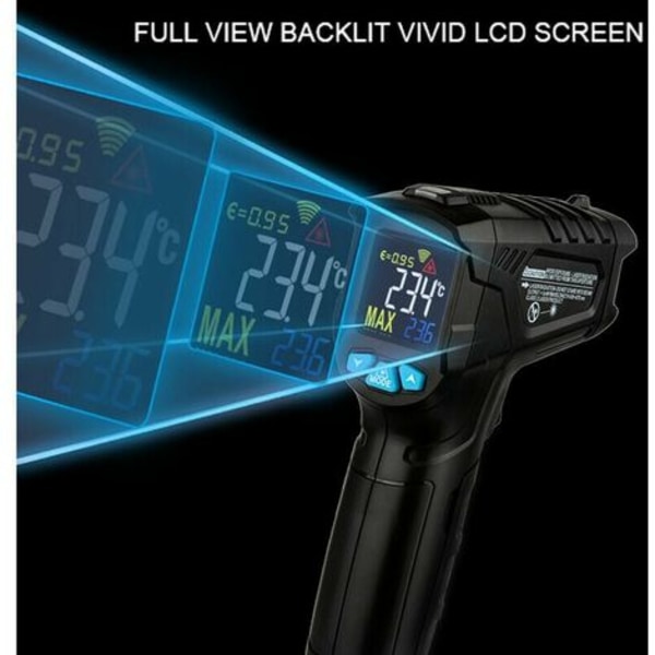 Industriell digital infraröd termometer Handhållen infraröd LCD-temperaturmätare Beröringsfri IR-pyrometer Hygrometer Indu