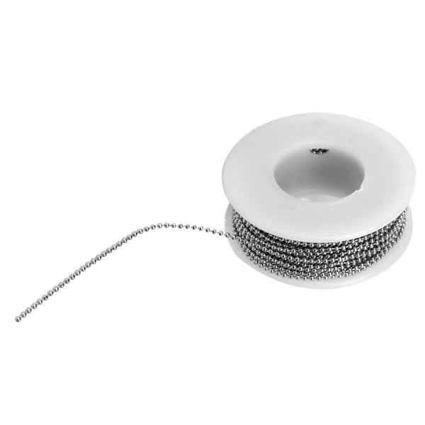 Klippbar kulkedja i rostfritt 304-stål - Silver Bead Chain med spänne för DIY-halsbandstillverkning - Perfekt för gränsöverskridande operationer