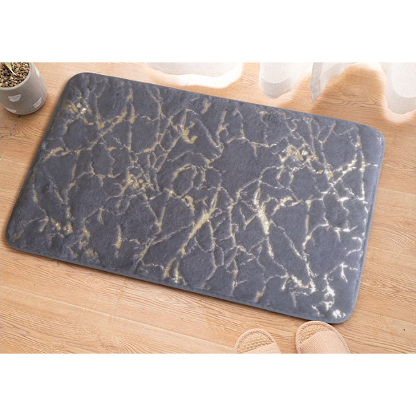Bad, kjøkken, toalett, sklisikre absorberende matte, marmormønster gulvmatte, trinnmatte, grå, 60*90cm,