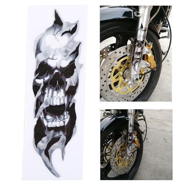 Gaffelrörsdekaler för Harley Davidson dödskallemotiv 2 stycken
