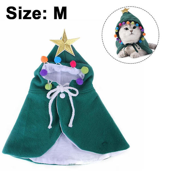 Jul Halloween förvandla rolig kattkläder cape M Green