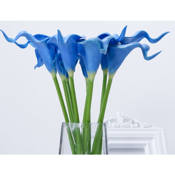 Kunstig blomst calla lilje falsk blomst kongeblå 10 stk,