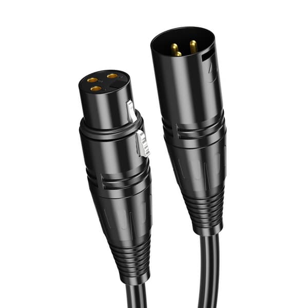 Han til Hun Lydkabel Sort 6 Meter PVC Kappe Fast Forbindelse XLR Mikrofonkabel Musikinstrument