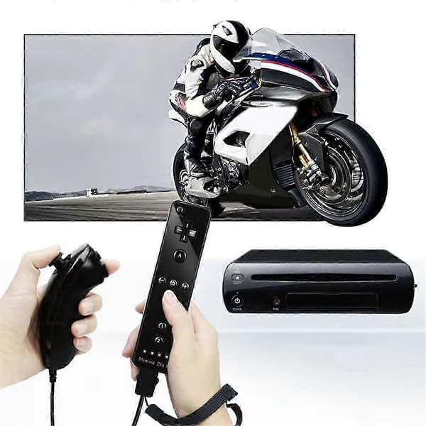 Ny Bluetooth-gamepad for U-konsoll med Motion Plus, avansert Nunchuck og komfortabel håndleddsremfjernkontroll Red