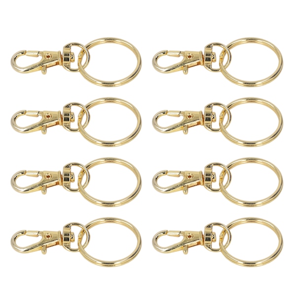 100 stk. Guld Hummerklo Lås Nøgleringe - Rustfrit Metal Nøglering Klips til DIY Nøglering Smykker