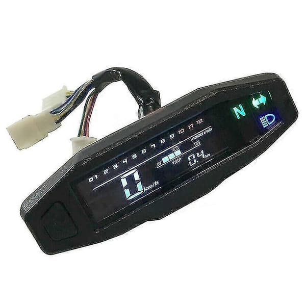 LCD Digital Motorcykel Multimeter Bar Speedometer Odo Tachometer Gear