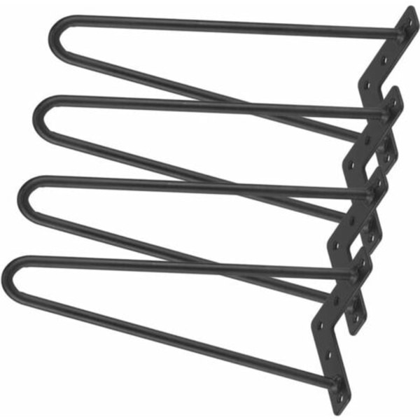 Pakke Bordben for Møbler og Kontor Stål 2 stenger 25cm Sort