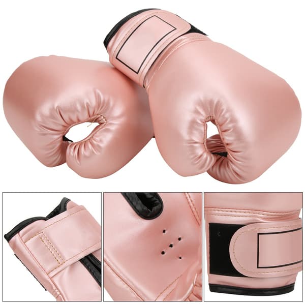 Andas boxningshandskar i PU-läder Kid Sanda Sparring Sandbag Mitts Träningsutrustning Rosa