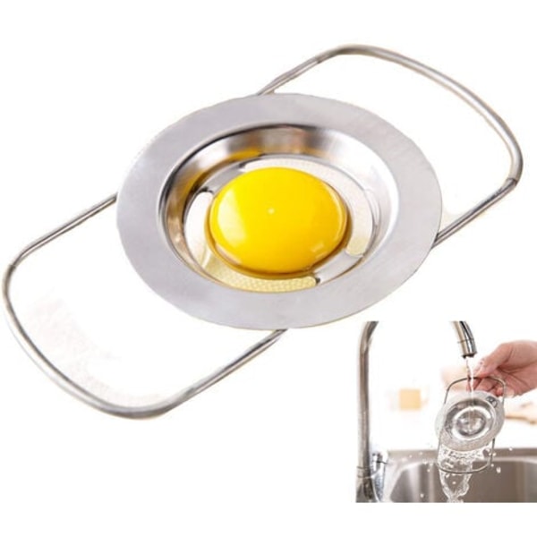 Eggeskiller Rustfritt stål Teleskopisk Hvit eggeplommesil For Kjøkken Kjøkken Gadget