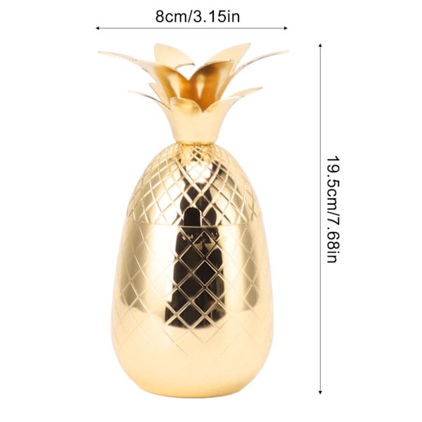 Ananas-formet 500 ml Cocktail Shaker i Rustfrit Stål med Poleret Finish til Hjemmebarer i Guld