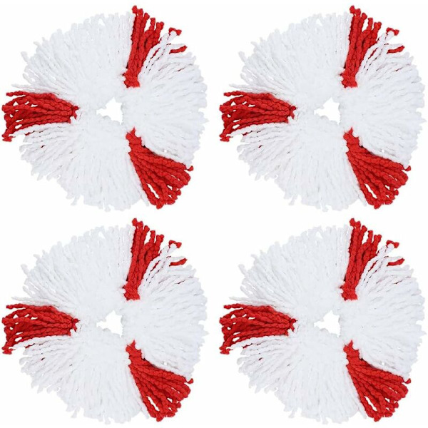 4kpl Turbo Red Cotton Mopin pään mikrokuitumoppikorvaus pyörivään moppiin