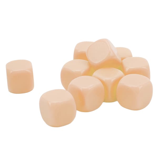 30st roliga tomma tärningar Set DIY Pussel Round Corner 6-sidiga tärningar för brädspel Math Learning Beige