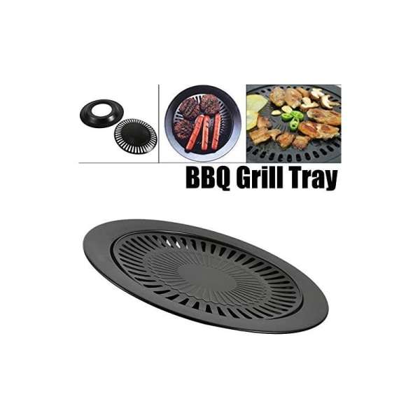 Grillpanne - koreansk stil non-stick Røykfri BBQ Grillstativ Kurv Grillpanne Komfyrtopp Grill Stekebrett f