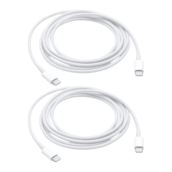 2x USB-C til USB-C Hurtigopladningskabel (2 m) White white