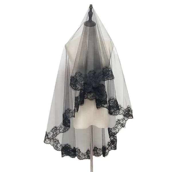 Halloween Slør Bryllupsslør Goth Slør Brudeslør Katedral Slør Drop Slør