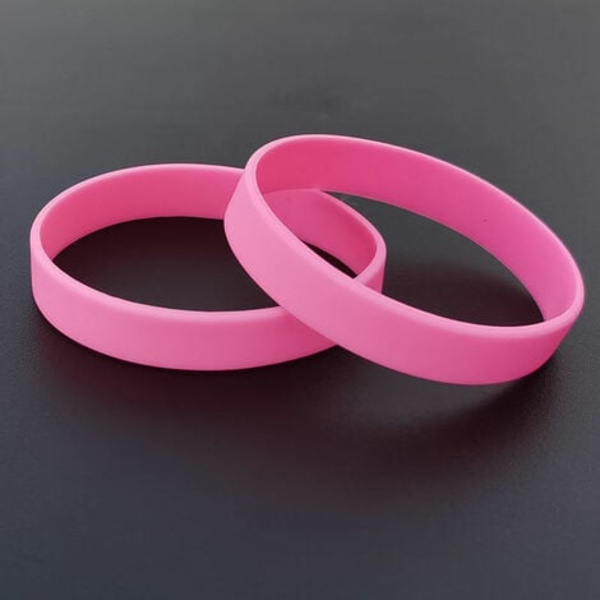 2-pak farverige silikone-sportsarmbånd til studerende Basketball Match Fitness-armbånd til par (pink)