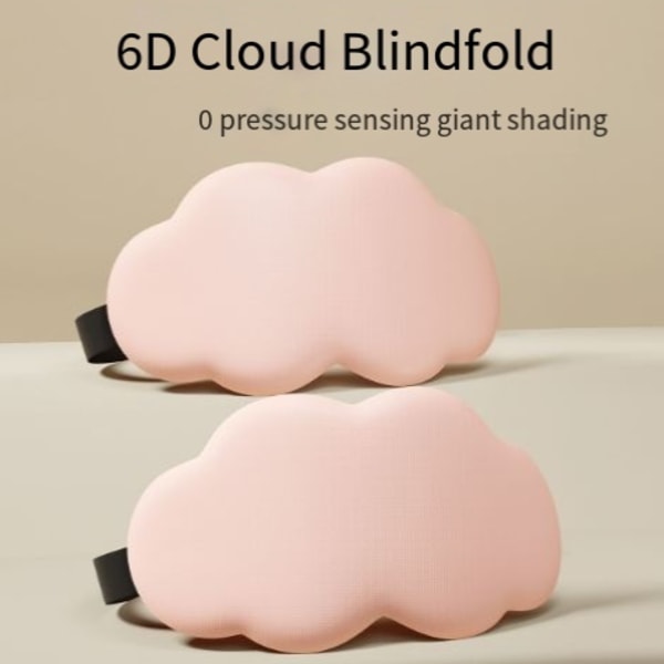 6D kolmiulotteinen pilvitorkut, päiväunien valoa estävä hengittävä helpotus silmien väsymysuninaamio Pink