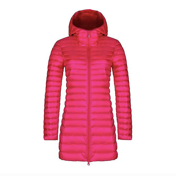 Dunjakke kvinders tynde lange stil Wine Red S