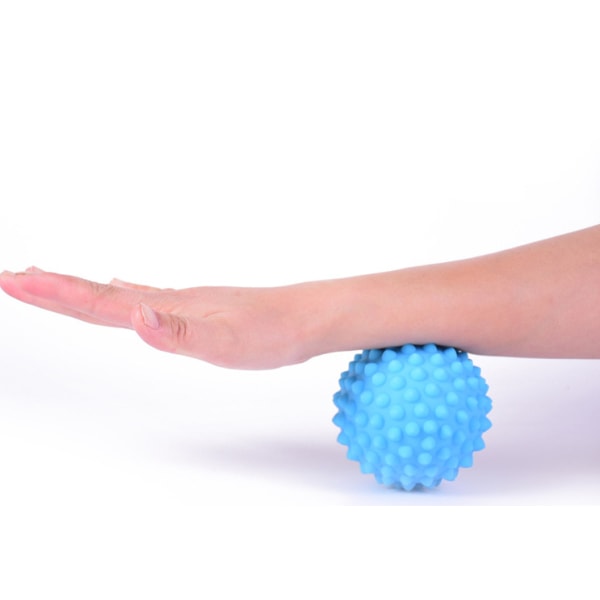 9 cm fasciebold, spidse fasciebold, yoga fitnessbold, store lige meridianbuler for at stimulere sål og nakke (lyseblå, hård),