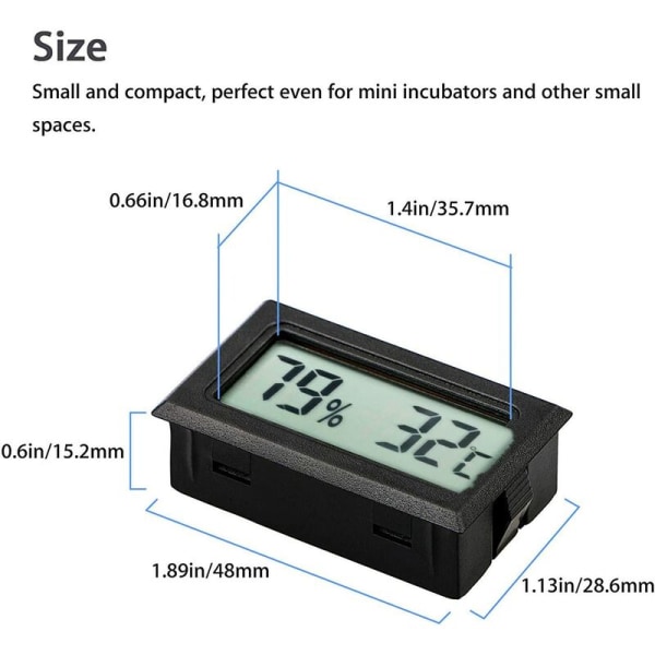 Mini Digital LCD-termometer Hygrometer Temperatur Fuktighetsmätare (3st)