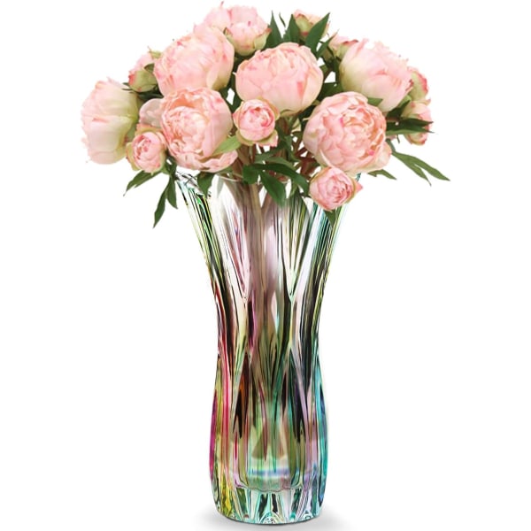 Vase i farget krystallglass