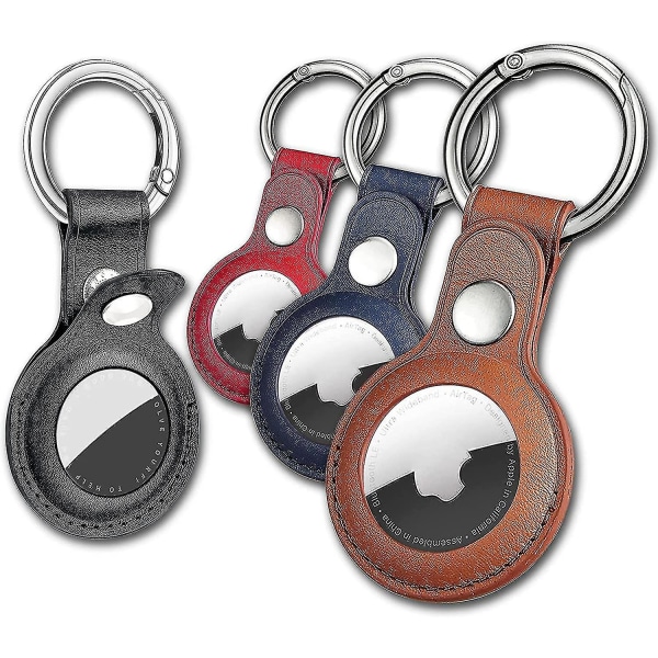 4 Pack Keychain Nahka AirTag Case Tracker Locator Sopiva Applen kaulapanta