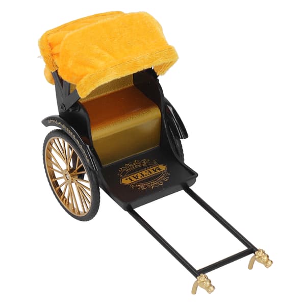 Retro Rickshaw Modell Utsökta Detaljer Nostalgisk Legering Simulering Rickshaw Leksak Rickshaw Dekoration för Samling Guld