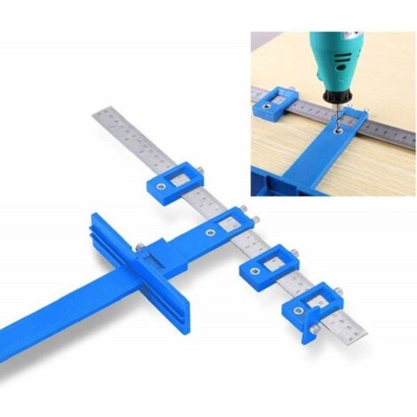 Drill Locator, justerbar kabinett Hardware Jig Trebearbeiding Drilling Drowelling Tool for håndtak Knapper på dører Skuff
