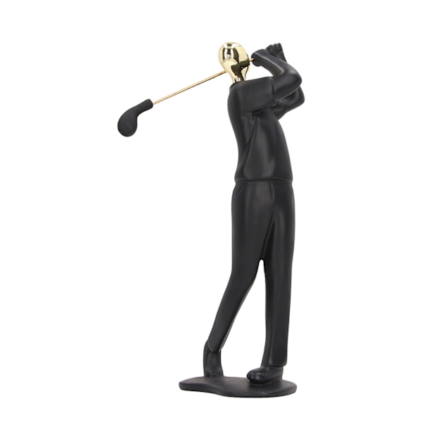 Matt svart golfspillerfigur med elegant holdning og sklisikker base – Perfekt golfmannstatue for bokhyller, skrivebord og skap