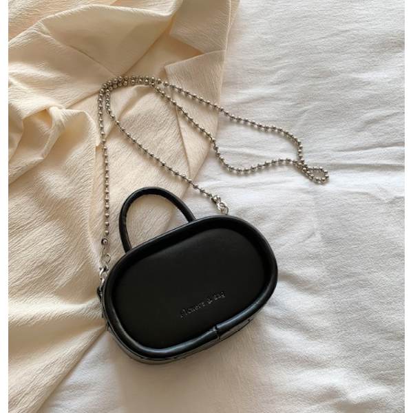 Simpel mini bærbar messenger taske avanceret nichedesigntaske til kvinder (sort)