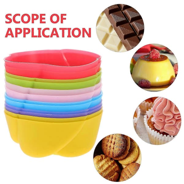 Mini Blomster Silikon Cupcake Muffinsform Diskmaskinssäker 12 st
