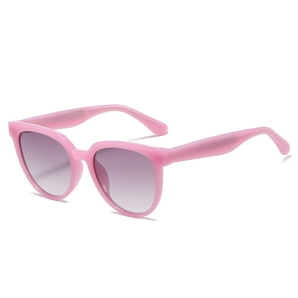 Macaron solbriller Custom Street Style nuancer Mode solskærme Tallerkenmateriale Briller (Jelly Pink Gradient Grey Stel)