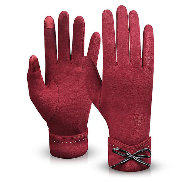 Vintervarma fleecehandskar, pekskärmshandskar Red