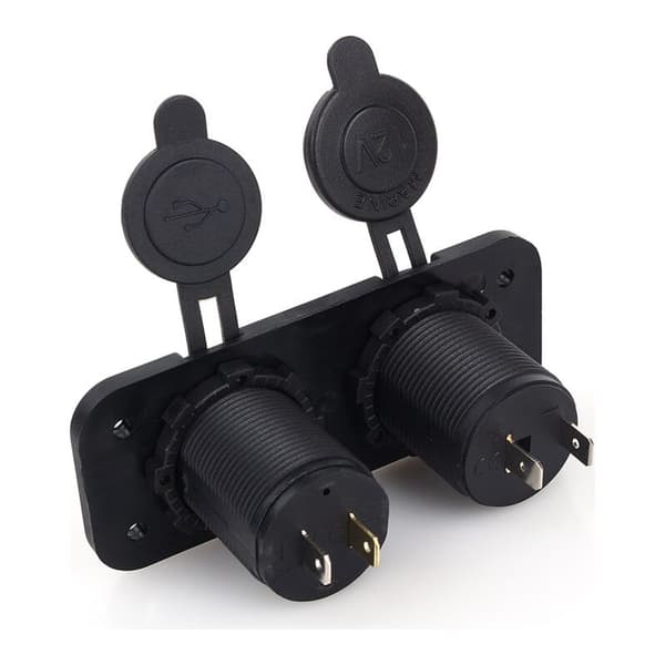 CHOYCLIT Dobbel USB Billader Sigarettenner Splitter 12V Strømadapter Uttak