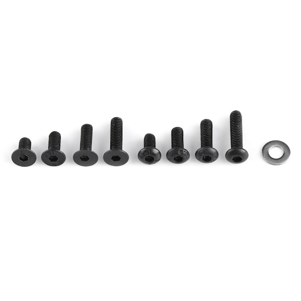 M3 Flat Button Head Hex Skrue og Skive Sortimentsett 180 Deler