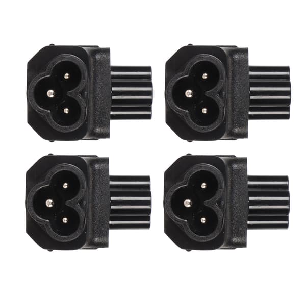 4 stk. IEC320 C6 til IEC320 C5 Strømadapter Plug and Play C6 til C5 Højre Vinkel 90 Grader Strømadapter til UPS PDU Server